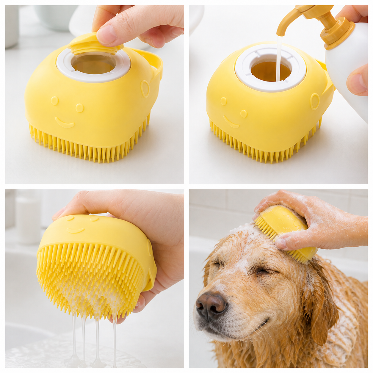 Bade-Massagebürste für Hunden & Katzen